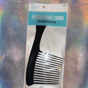 Kiss Jumbo Rake Wide tooth Comb - Sleek Black NWT